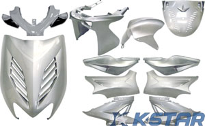 AEROX BODY PARTS W/ PAINTING SILVER