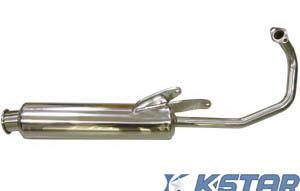 GY6 50 EXHAUST PIPE - STAINLESS STEEL