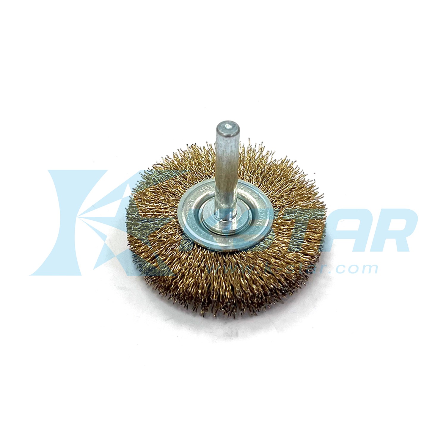 BRASS COATED WIRE WHEEL BRUSHES WITH SHANK Φ2", SHANK: 6MM